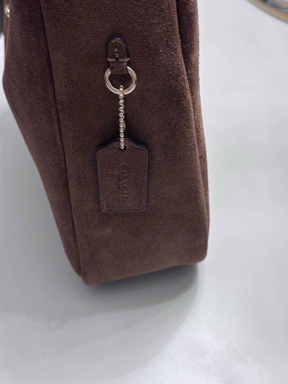 Coach Brown Suede Hadley Turnlock Hobo Bag - Picture 3 of 8